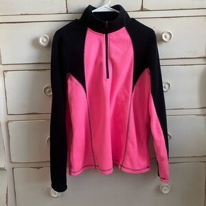 Tek Gear Hot Pink and Black Fleece Quarter Zip Pullover